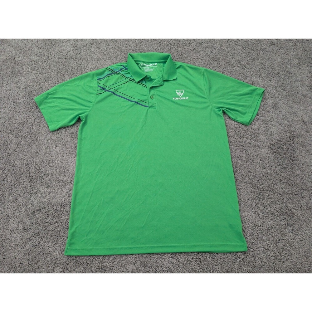 Top Golf Polo Shirt Mens Large Short Sleeve‎ Green Logo Preppy Casual
